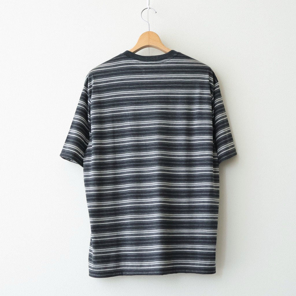 CREW NECK TEE #GRAY BORDER [M26A12CS02B]