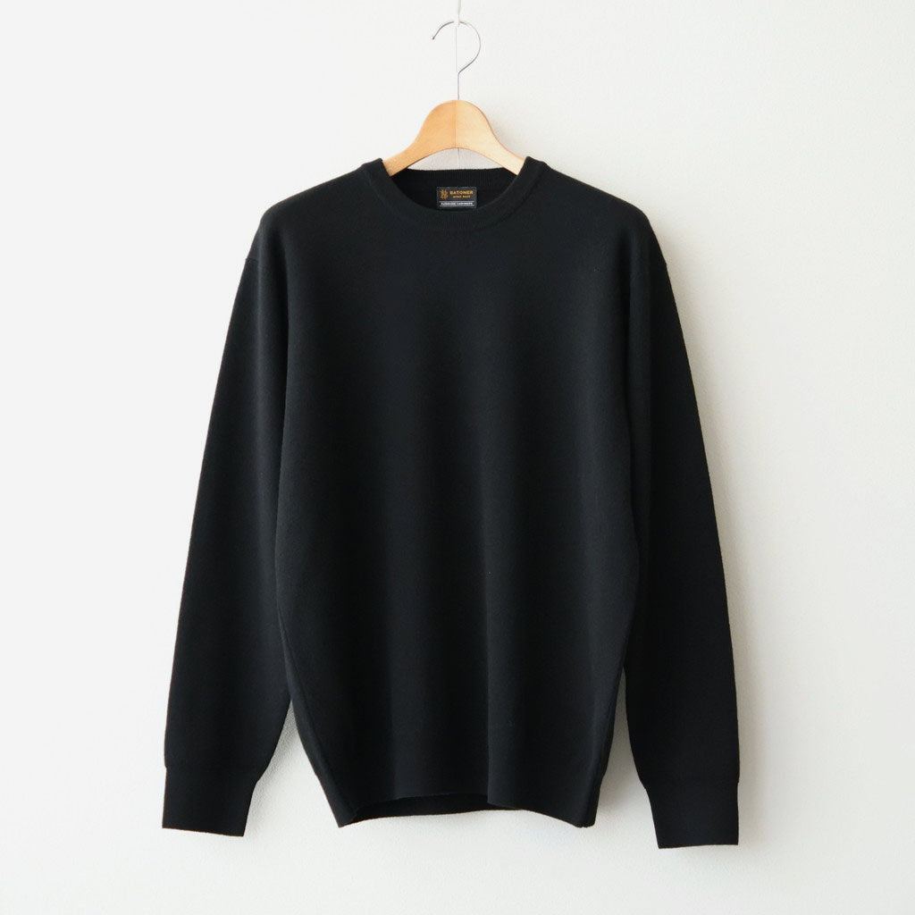 SUNSHINE CASHMERE CREW NECK #BLACK [BN-26FM-057]