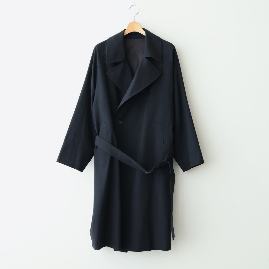 Wool Gabardine Trench Coat #BlackNavy [BHS25F006]