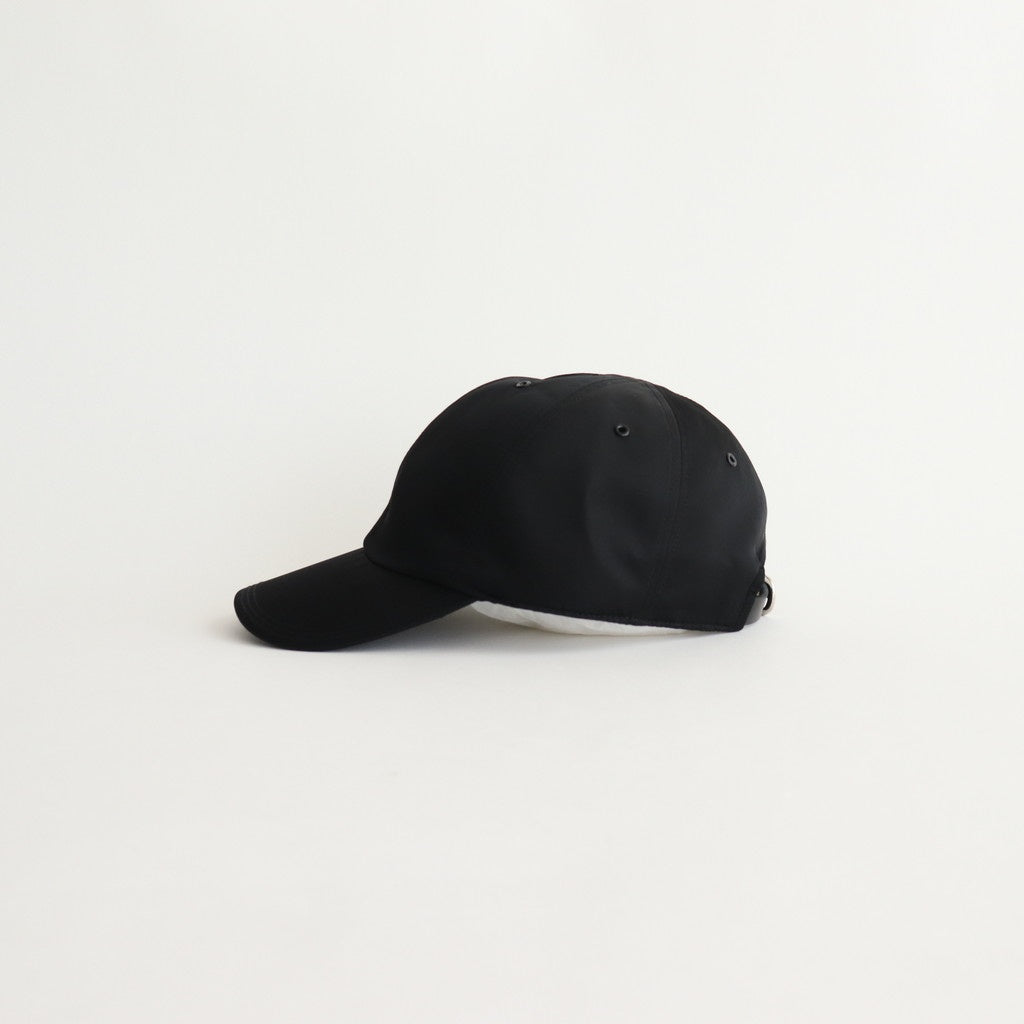 NYLON TWILL CURVED VISOR CAP #BLACK [Y01011]