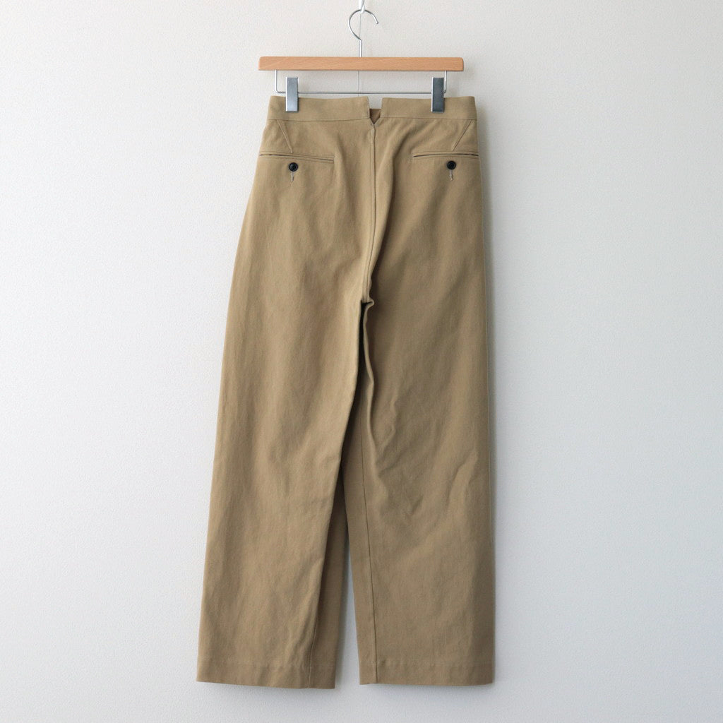 COTTON CHINO TUCK TR #KHAKI [16832 40039]