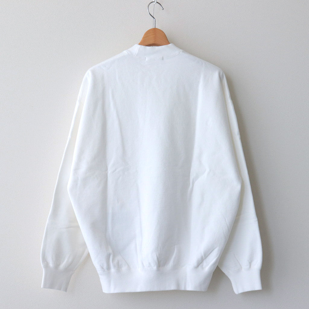 ORGANIC COTTON BLEND HEAVY WEIGHT FLEECE CREW NECK #WHITE