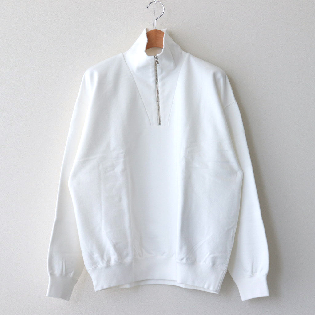 ORGANIC COTTON BLEND HEAVY WEIGHT FLEECE HALF ZIP #WHITE [17032 66326]