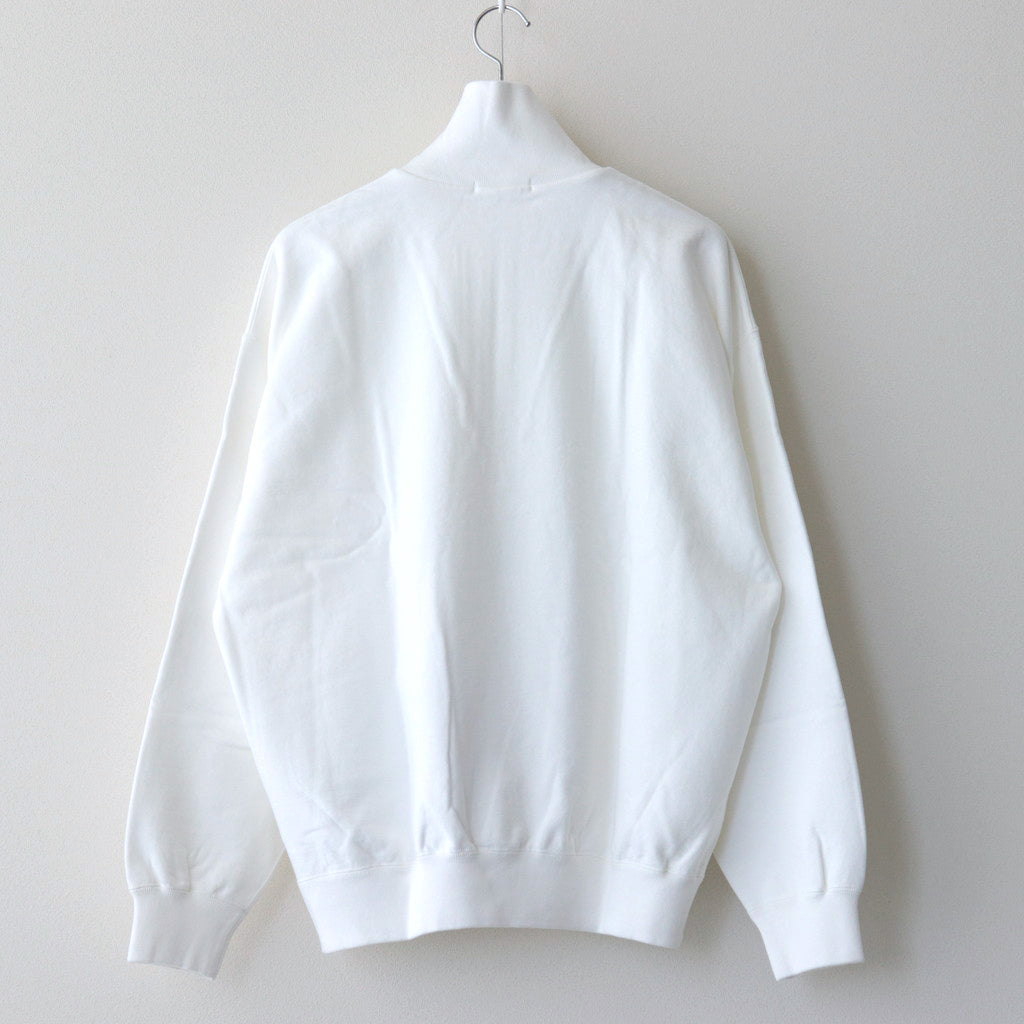 ORGANIC COTTON BLEND HEAVY WEIGHT FLEECE HALF ZIP #WHITE [17032 66326]