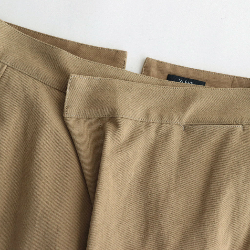 COTTON CHINO TUCK TR #KHAKI [16832 40039]