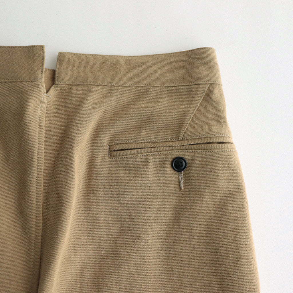 COTTON CHINO TUCK TR #KHAKI [16832 40039]