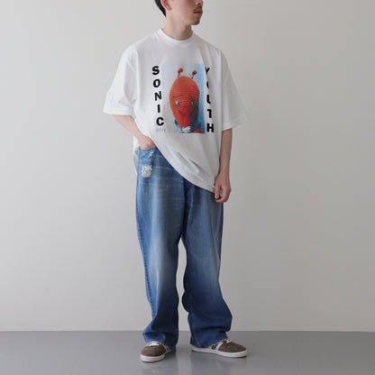 diRty Print Tee WIDE #White [bROOTS24S34SONIC7]