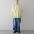 ORGANIC PERU PIMA COTTON LOAN OPEN COLLAR SHIRT #YELLOW [A24A-18SH03C]