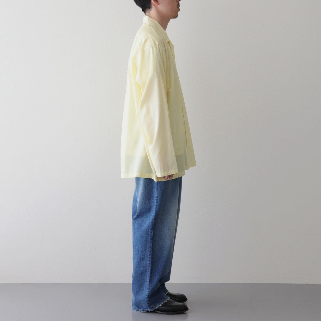 ORGANIC PERU PIMA COTTON LOAN OPEN COLLAR SHIRT #YELLOW [A24A-18SH03C]