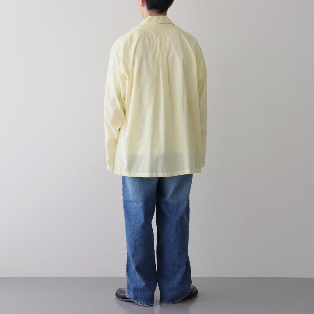 ORGANIC PERU PIMA COTTON LOAN OPEN COLLAR SHIRT #YELLOW [A24A-18SH03C]
