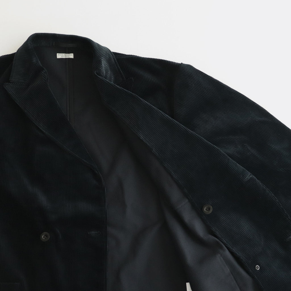 CORDUROY DOUBLE-BREASTED JACKET #GRAYISH NAVY [PMAQ-SJ04]