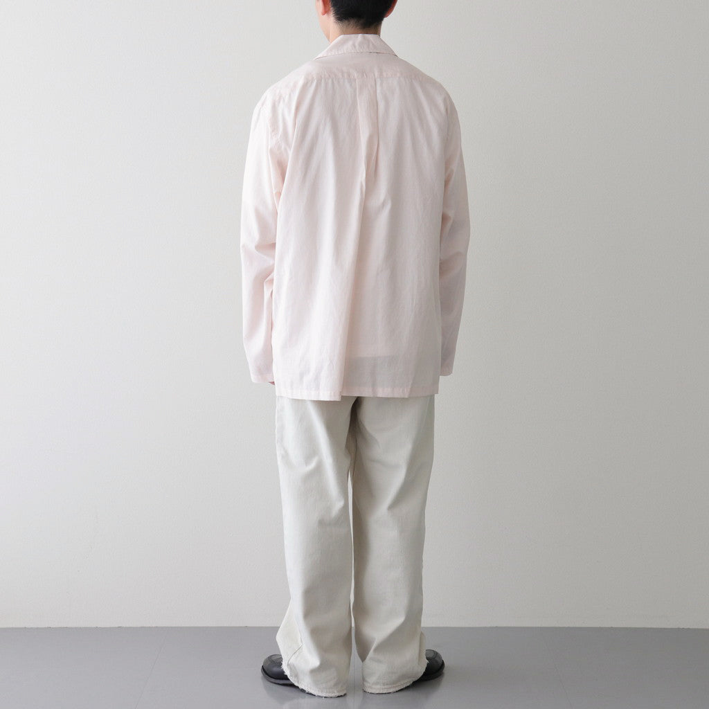 ORGANIC PERU PIMA COTTON LOAN OPEN COLLAR SHIRT #PINK [A24A-18SH03C]