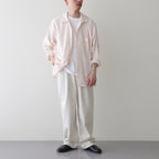 ORGANIC PERU PIMA COTTON LOAN OPEN COLLAR SHIRT #PINK [A24A-18SH03C]