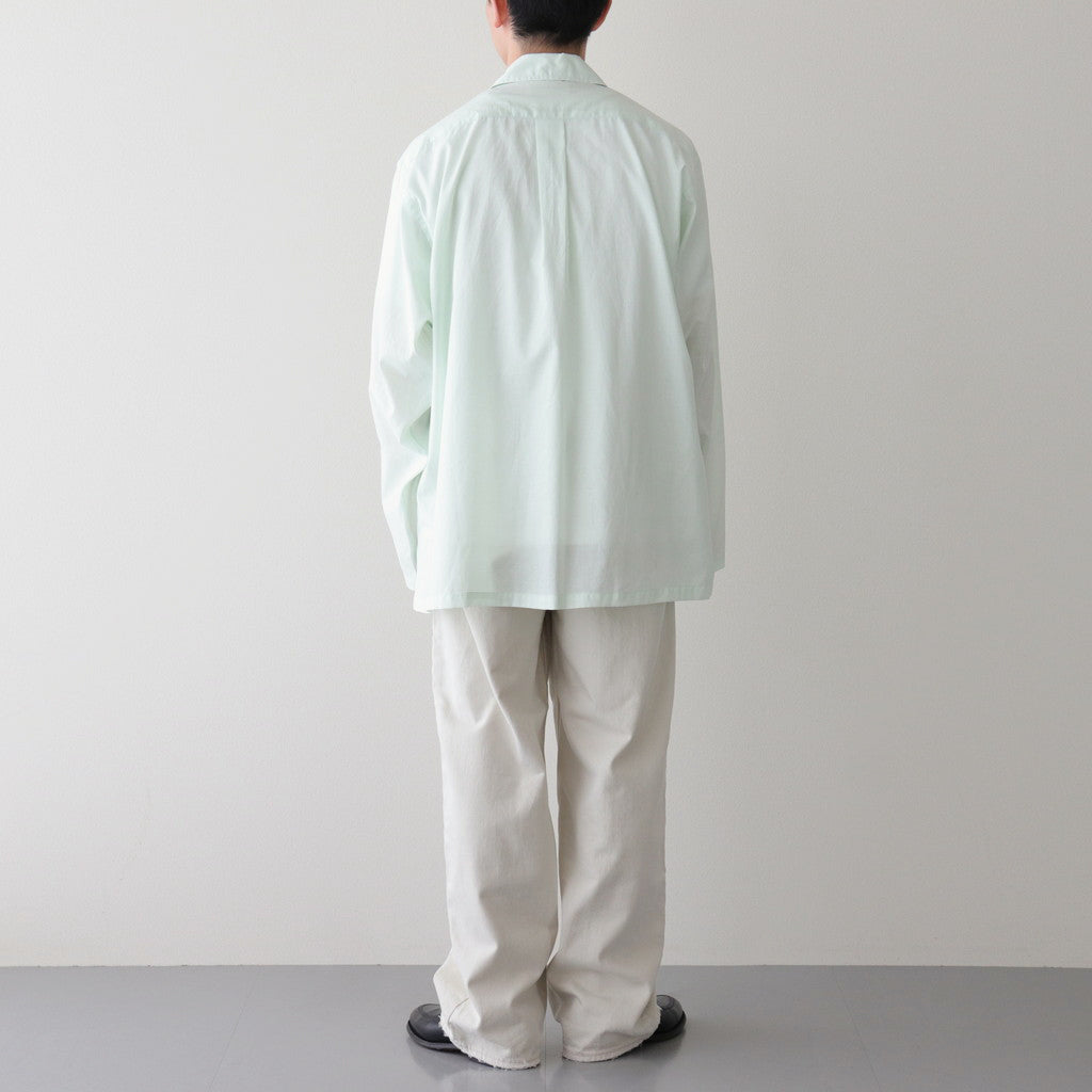 ORGANIC PERU PIMA COTTON LOAN OPEN COLLAR SHIRT #GREEN [A24A-18SH03C]