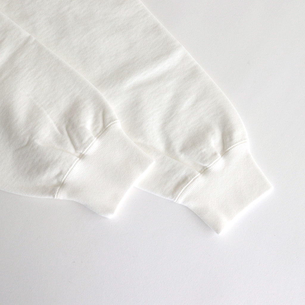 ORGANIC COTTON BLEND HEAVY WEIGHT FLEECE CREW NECK #WHITE [17031 66306]