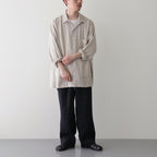 HEMP SHIRTING OPEN COLLAR SHIRT L/S #TAUPE [A24A-16SH01C]