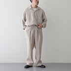 HEMP SHIRTING OPEN COLLAR SHIRT L/S #TAUPE [A24A-16SH01C]