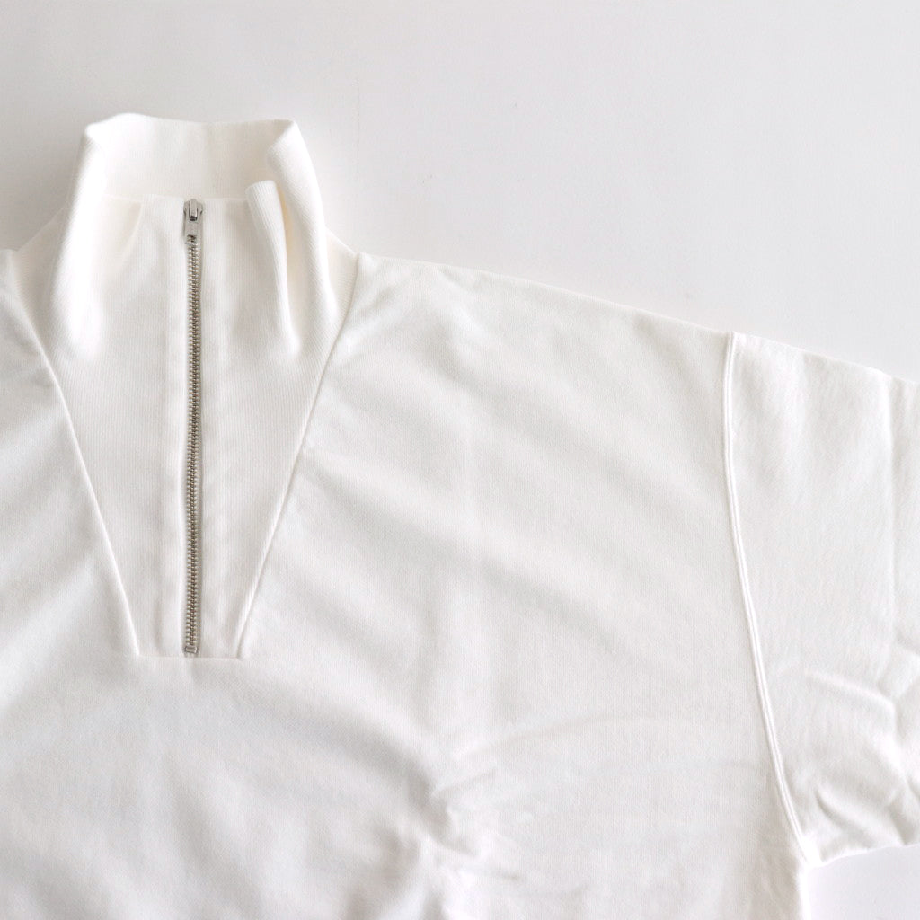 ORGANIC COTTON BLEND HEAVY WEIGHT FLEECE HALF ZIP #WHITE [17032 66326]