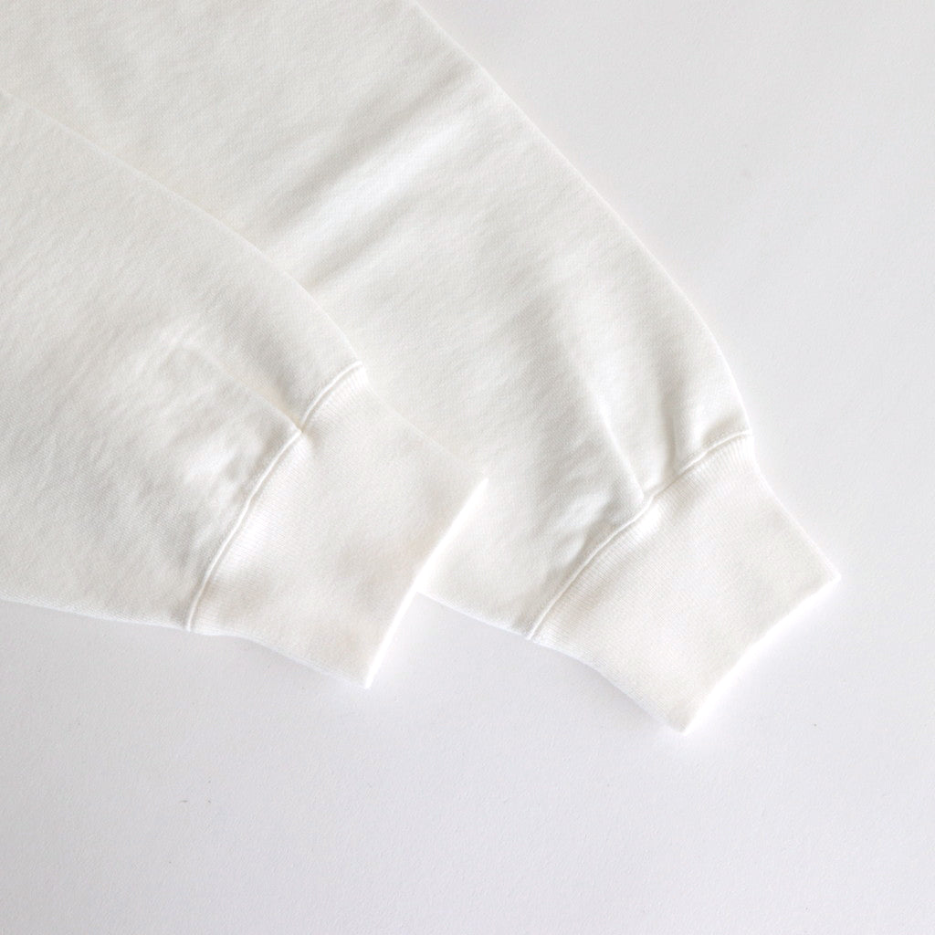 ORGANIC COTTON BLEND HEAVY WEIGHT FLEECE HALF ZIP #WHITE