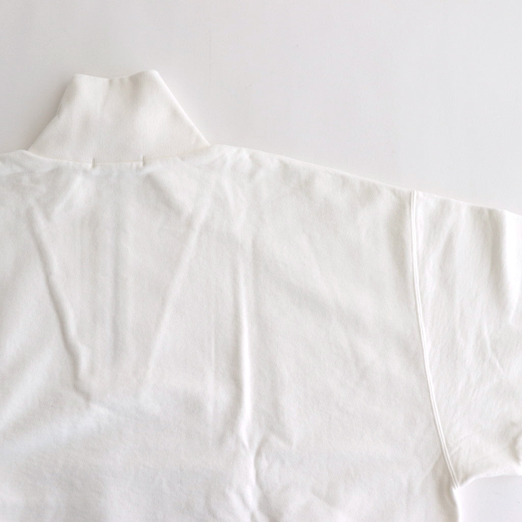 ORGANIC COTTON BLEND HEAVY WEIGHT FLEECE HALF ZIP #WHITE [17032 66326]