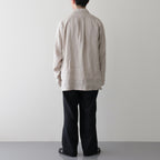 HEMP SHIRTING OPEN COLLAR SHIRT L/S #TAUPE [A24A-16SH01C]