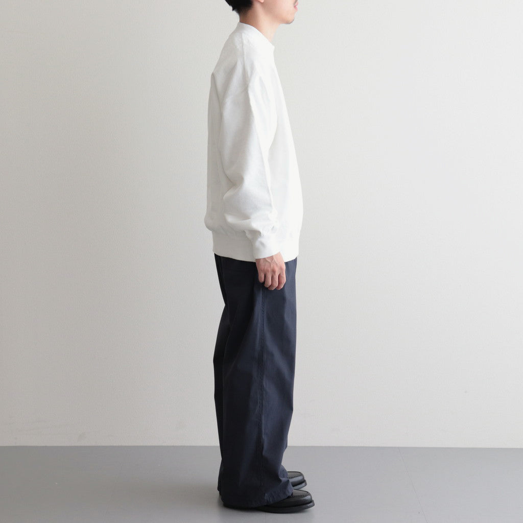 ORGANIC COTTON BLEND HEAVY WEIGHT FLEECE CREW NECK #WHITE