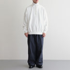 ORGANIC COTTON BLEND HEAVY WEIGHT FLEECE HALF ZIP #WHITE [17032 66326]