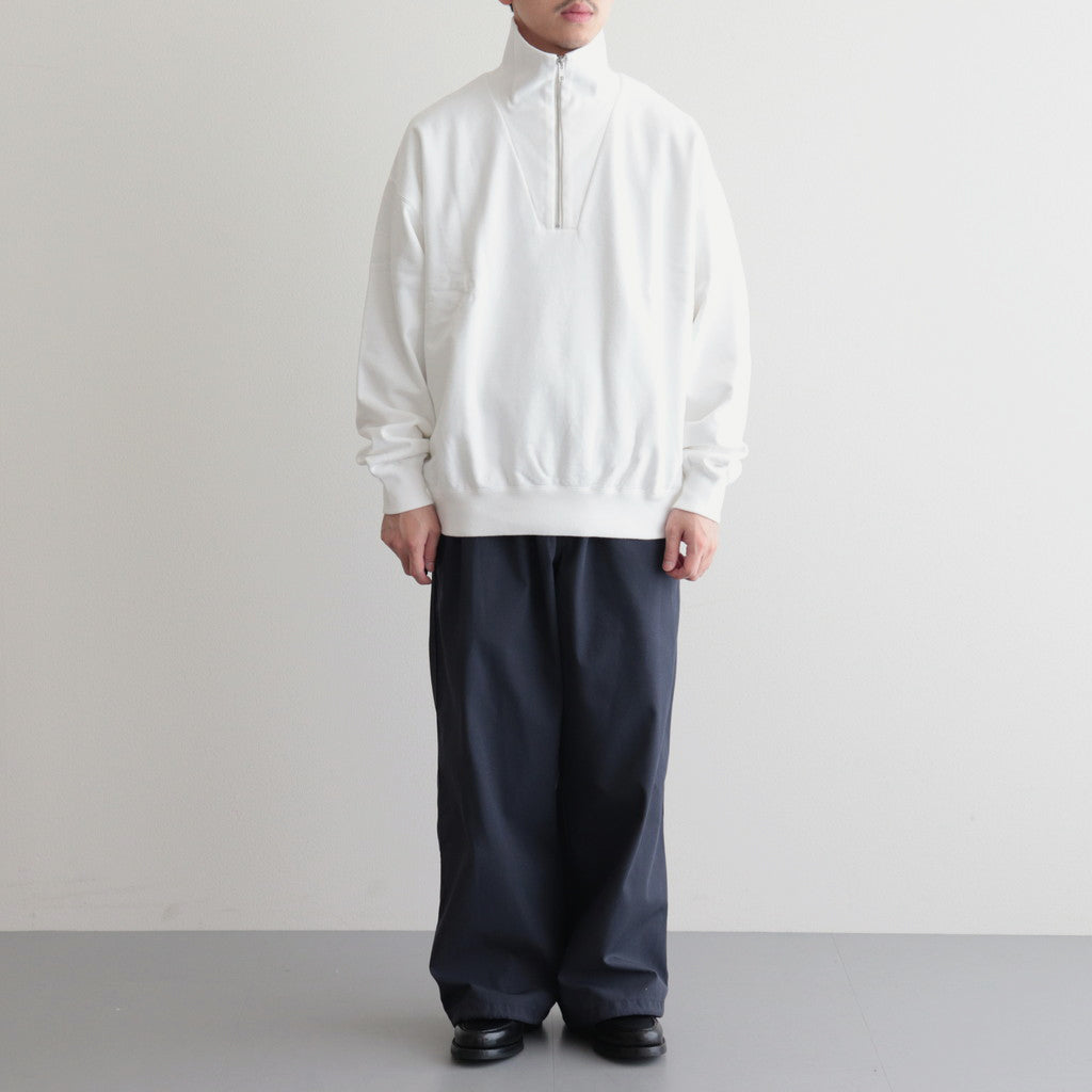 ORGANIC COTTON BLEND HEAVY WEIGHT FLEECE HALF ZIP #WHITE [17032 66326]