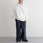 ORGANIC COTTON BLEND HEAVY WEIGHT FLEECE HALF ZIP #WHITE [17032 66326]