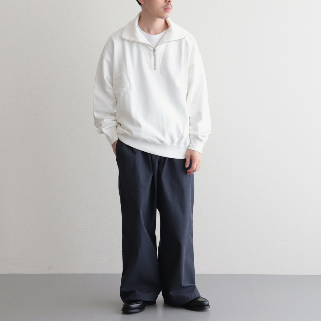 ORGANIC COTTON BLEND HEAVY WEIGHT FLEECE HALF ZIP #WHITE [17032 66326]