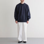 ORGANIC COTTON BLEND HEAVY WEIGHT FLEECE CREW NECK #NAVY [17031 66306]