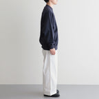 ORGANIC COTTON BLEND HEAVY WEIGHT FLEECE CREW NECK #NAVY [17031 66306]