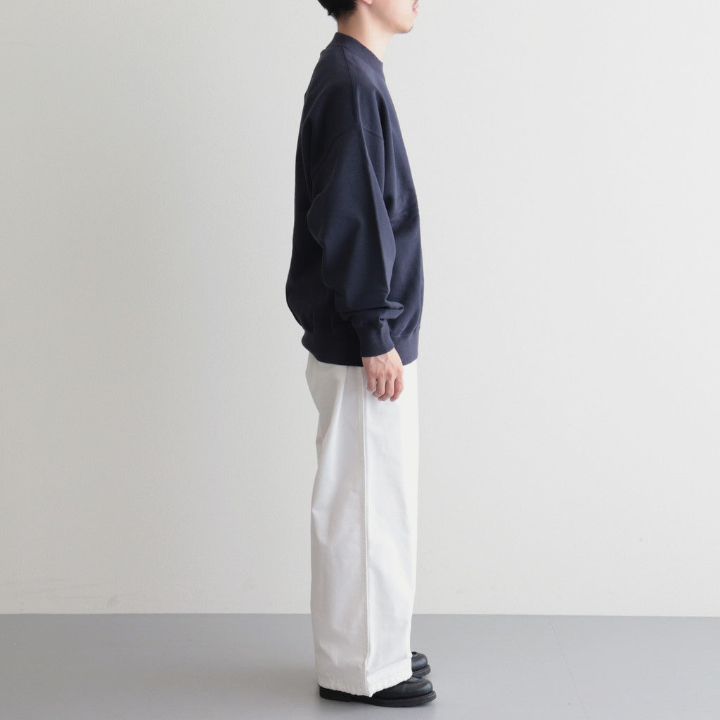 ORGANIC COTTON BLEND HEAVY WEIGHT FLEECE CREW NECK #NAVY [17031 66306]