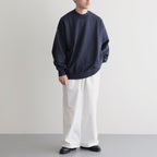 ORGANIC COTTON BLEND HEAVY WEIGHT FLEECE CREW NECK #NAVY [17031 66306]