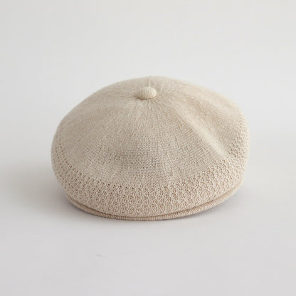 LINEN HUNTING CAP - GENTLEMAN #IVORY [V01015]