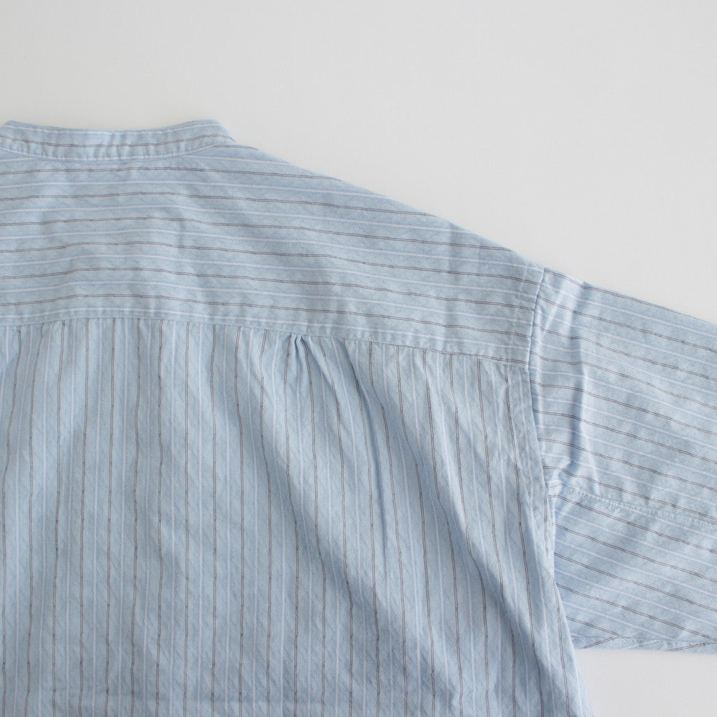 Band Collar Dobby Stripe Shirt #Sax [SUGS414]