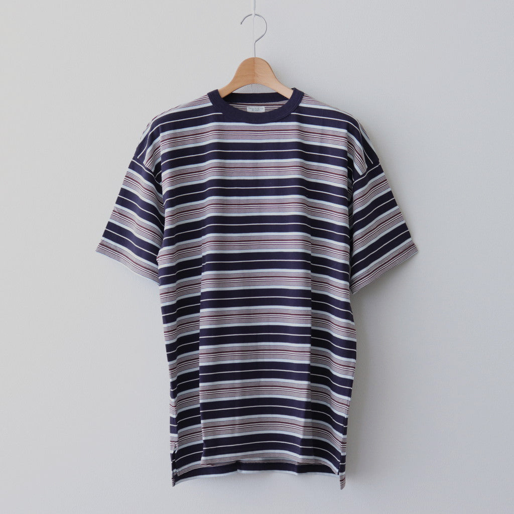 BORDER SS TOP #NAVY×BROWN [PMAR-CS02]