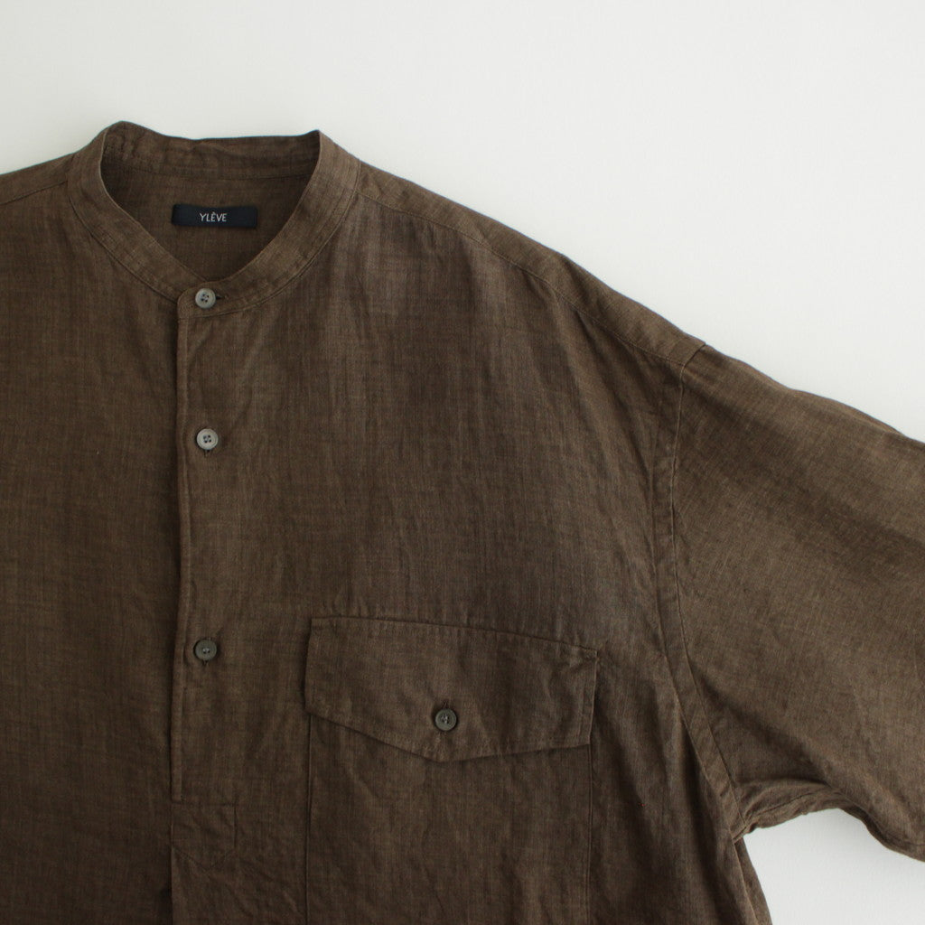 LINEN POPLIN SH #BROWN [17041 50048]