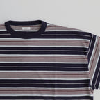 BORDER SS TOP #NAVY×BROWN [PMAR-CS02]