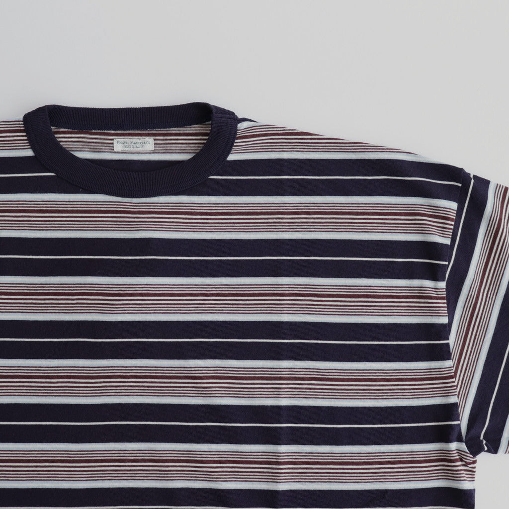 BORDER SS TOP #NAVY×BROWN [PMAR-CS02]