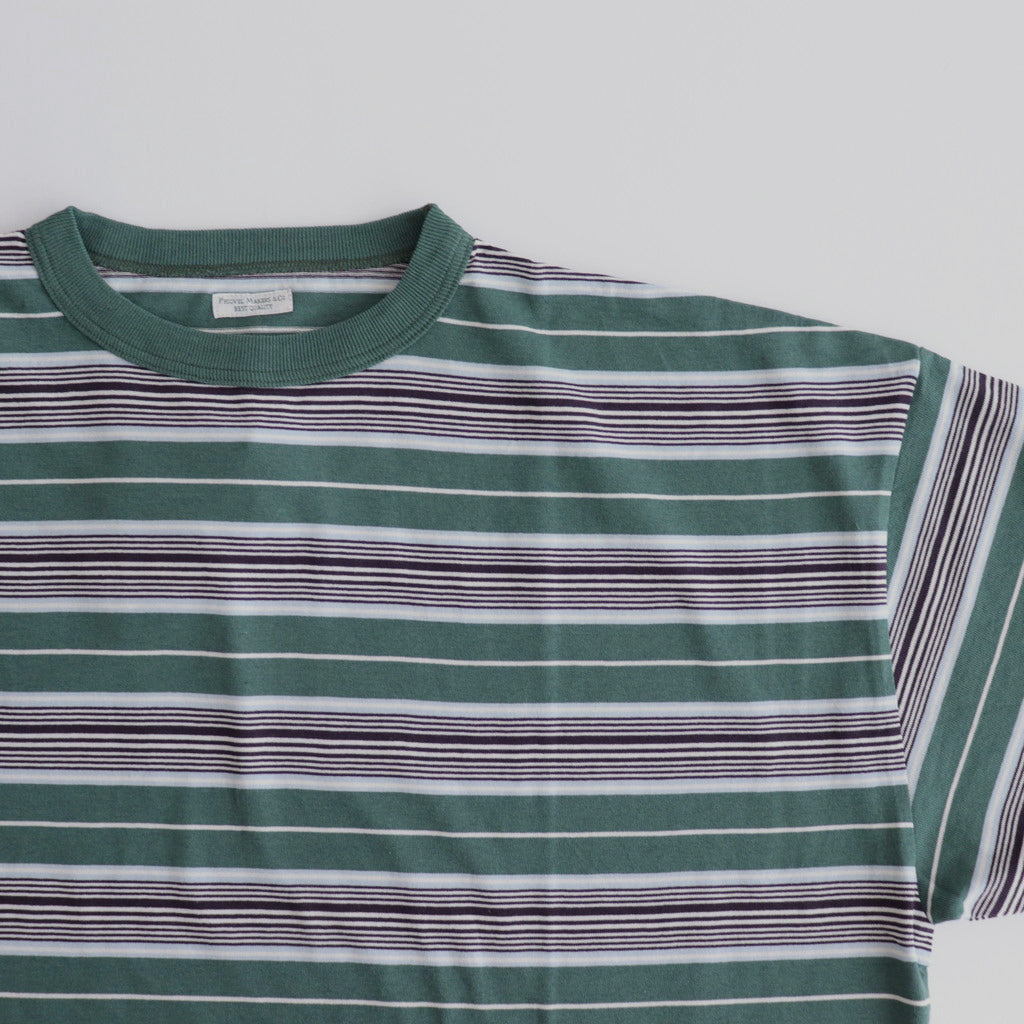 BORDER SS TOP #GREEN×NAVY [PMAR-CS02]