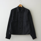 TRUCKER SHIRT-LINEN GARMENT DYE #INK BLACK [SH-LVND-004]