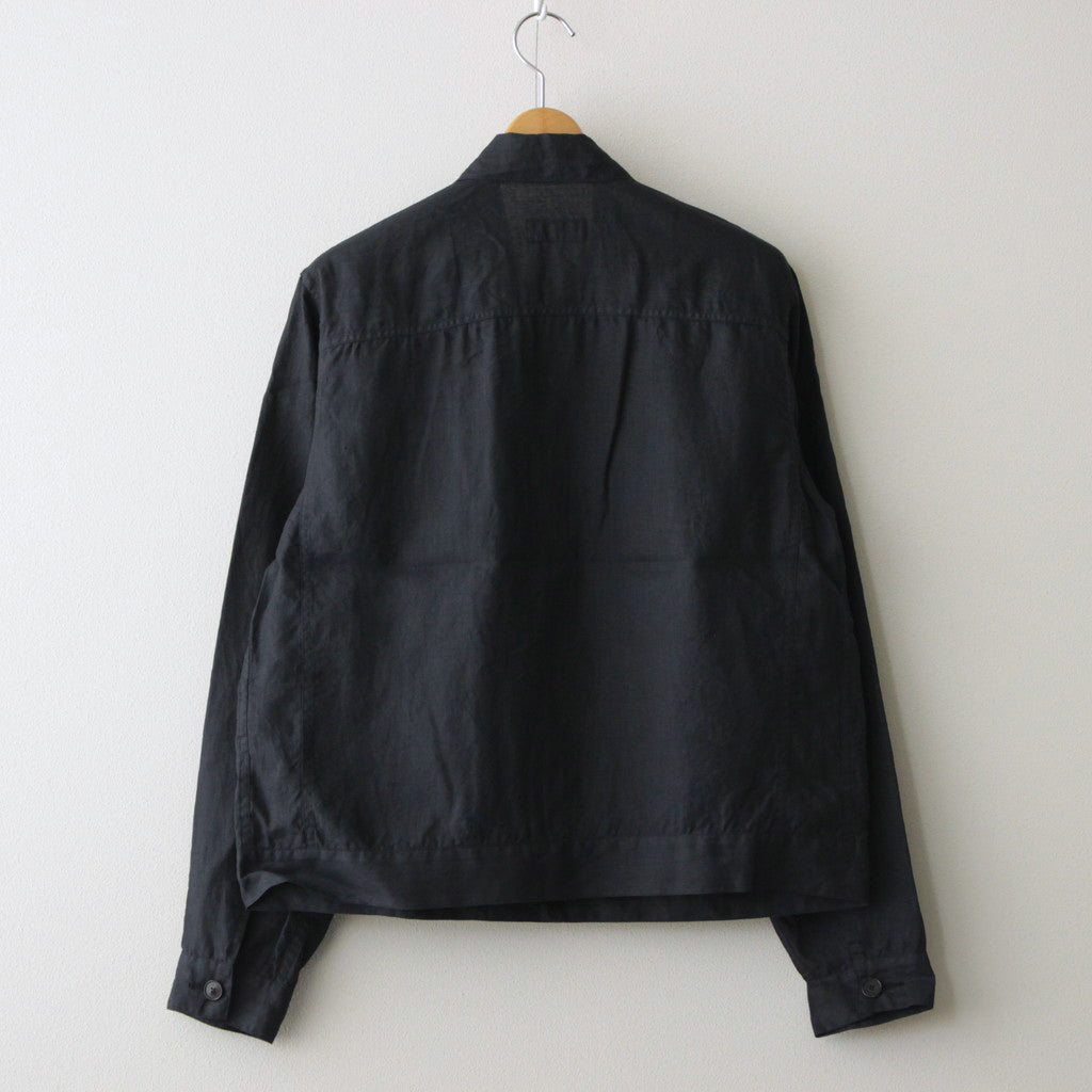 TRUCKER SHIRT-LINEN GARMENT DYE #INK BLACK [SH-LVND-004]