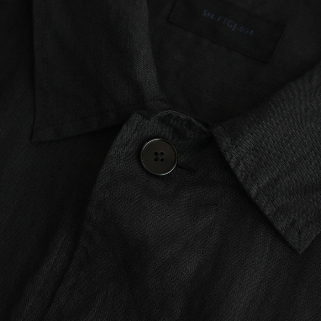 FATIGUE SHIRT-LINEN GARMENT DYE #INK BLACK [SH-FTGJ-004]