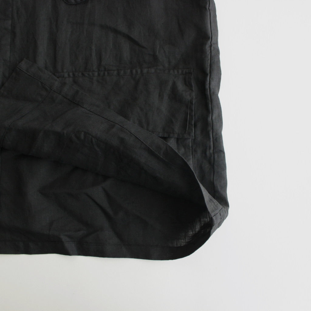 FATIGUE SHIRT-LINEN GARMENT DYE #INK BLACK [SH-FTGJ-004]