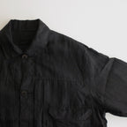 TRUCKER SHIRT-LINEN GARMENT DYE #INK BLACK [SH-LVND-004]