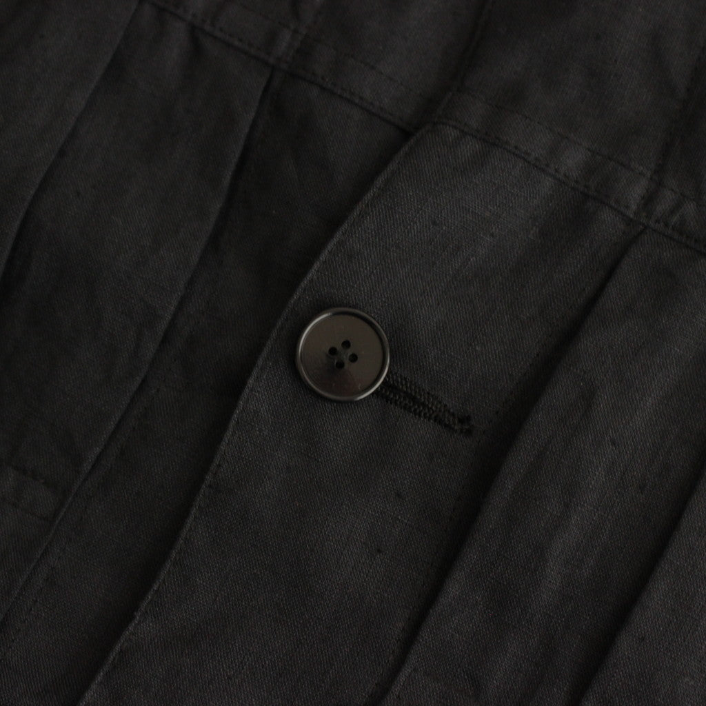 TRUCKER SHIRT-LINEN GARMENT DYE #INK BLACK [SH-LVND-004]
