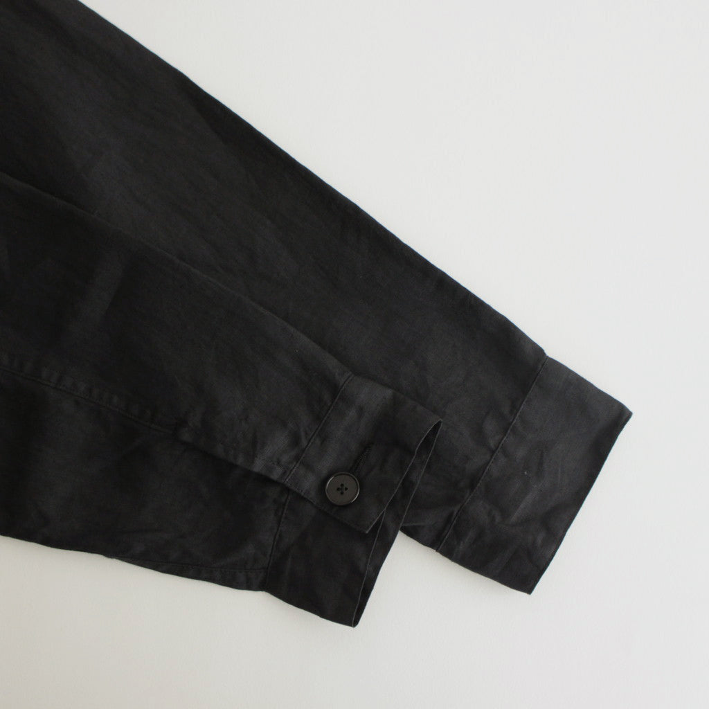 TRUCKER SHIRT-LINEN GARMENT DYE #INK BLACK [SH-LVND-004]