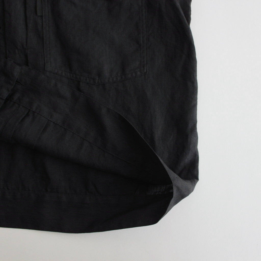 TRUCKER SHIRT-LINEN GARMENT DYE #INK BLACK [SH-LVND-004]