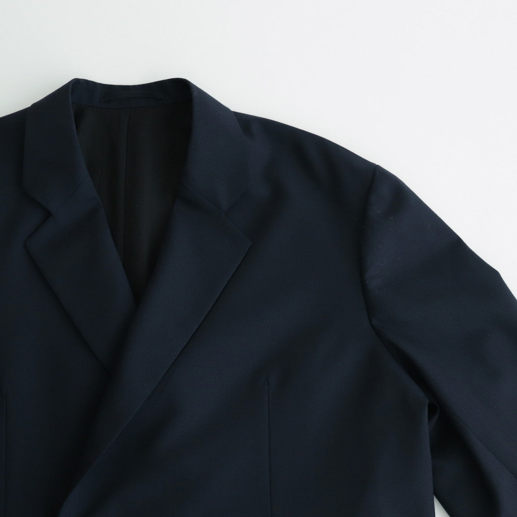 ORGANIC WOOL TROPICAL COMFORT W-BREASTED BLAZER #NAVY [A24A-08JK02C]